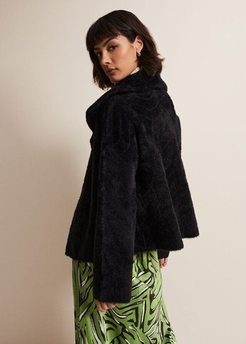 Phase Eight Lucy Faux Fur Coats Black Canada | JMKTWR-379